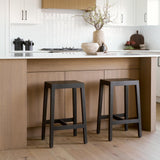 Mercana Colony Black-Brown Solid Wood Counter Stool
