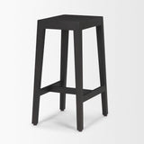 Mercana Colony Black-Brown Solid Wood Counter Stool
