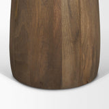 Mercana Allyson 32" Round Medium Brown Wood w/ Pink Marble Top Bistro Table