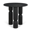 Mercana Sonel Matte Black Wood Pedestal Foyer Table