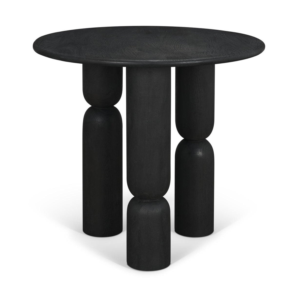 Mercana Sonel Matte Black Wood Pedestal Foyer Table