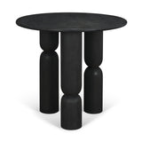 Mercana Sonel Matte Black Wood Pedestal Foyer Table