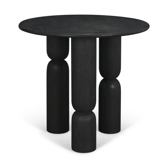 Mercana Sonel Matte Black Wood Pedestal Foyer Table