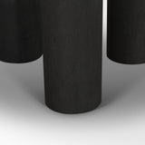 Mercana Sonel Matte Black Wood Pedestal Foyer Table