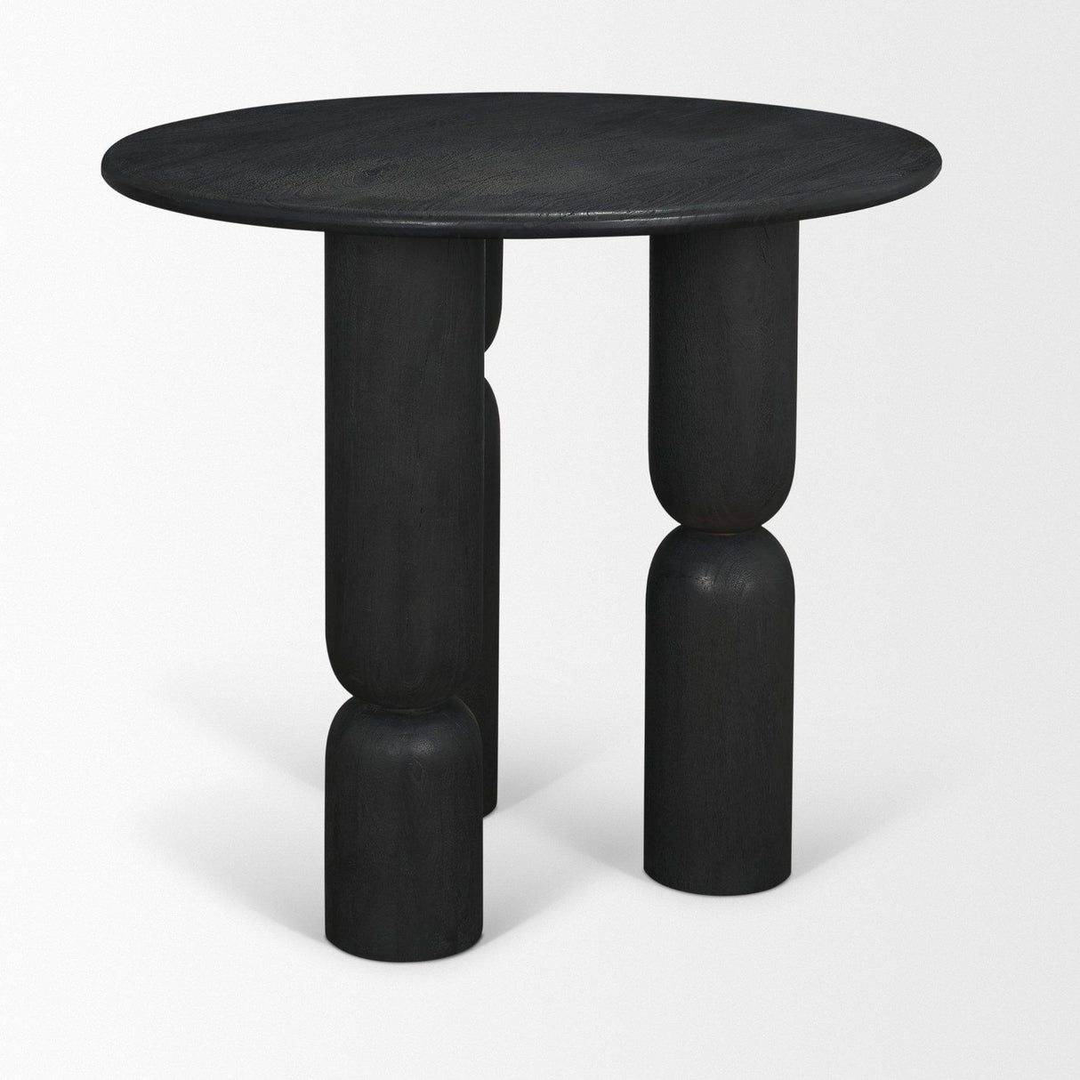 Mercana Sonel Matte Black Wood Pedestal Foyer Table