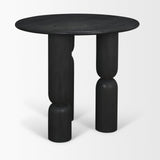 Mercana Sonel Matte Black Wood Pedestal Foyer Table