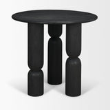 Mercana Sonel Matte Black Wood Pedestal Foyer Table