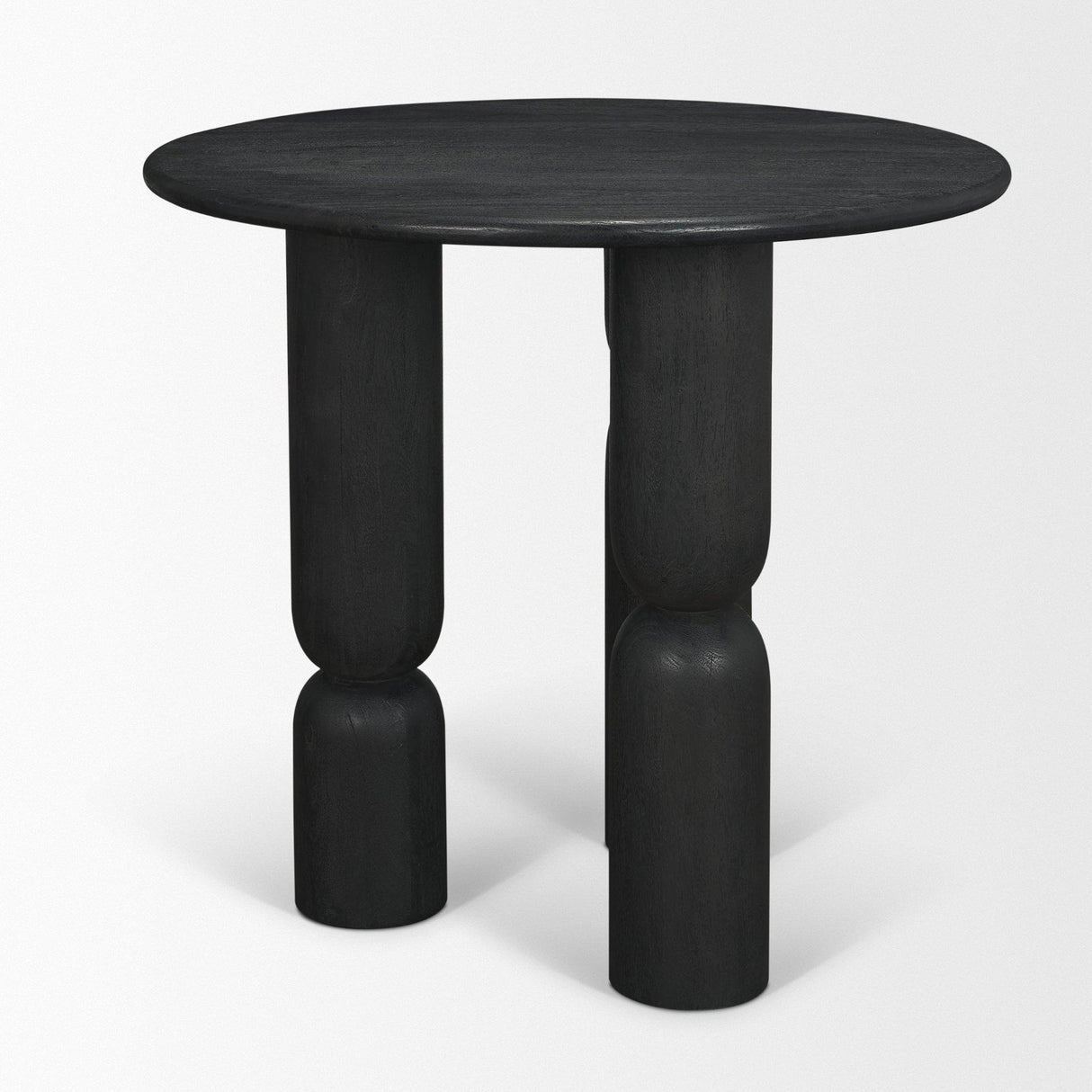 Mercana Sonel Matte Black Wood Pedestal Foyer Table