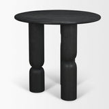 Mercana Sonel Matte Black Wood Pedestal Foyer Table