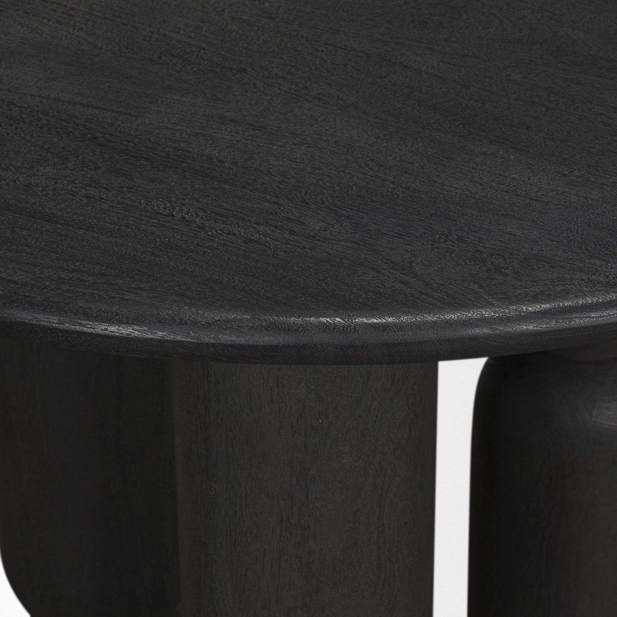Mercana Sonel Matte Black Wood Pedestal Foyer Table