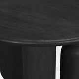 Mercana Sonel Matte Black Wood Pedestal Foyer Table