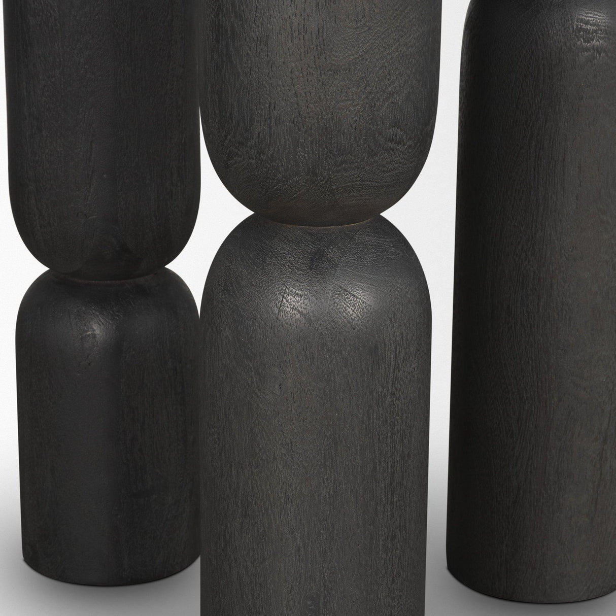 Mercana Sonel Matte Black Wood Pedestal Foyer Table