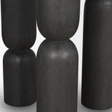 Mercana Sonel Matte Black Wood Pedestal Foyer Table