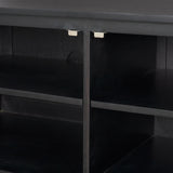 Mercana Grier 65" Black Solid Wood W/ Black Cane Media Console