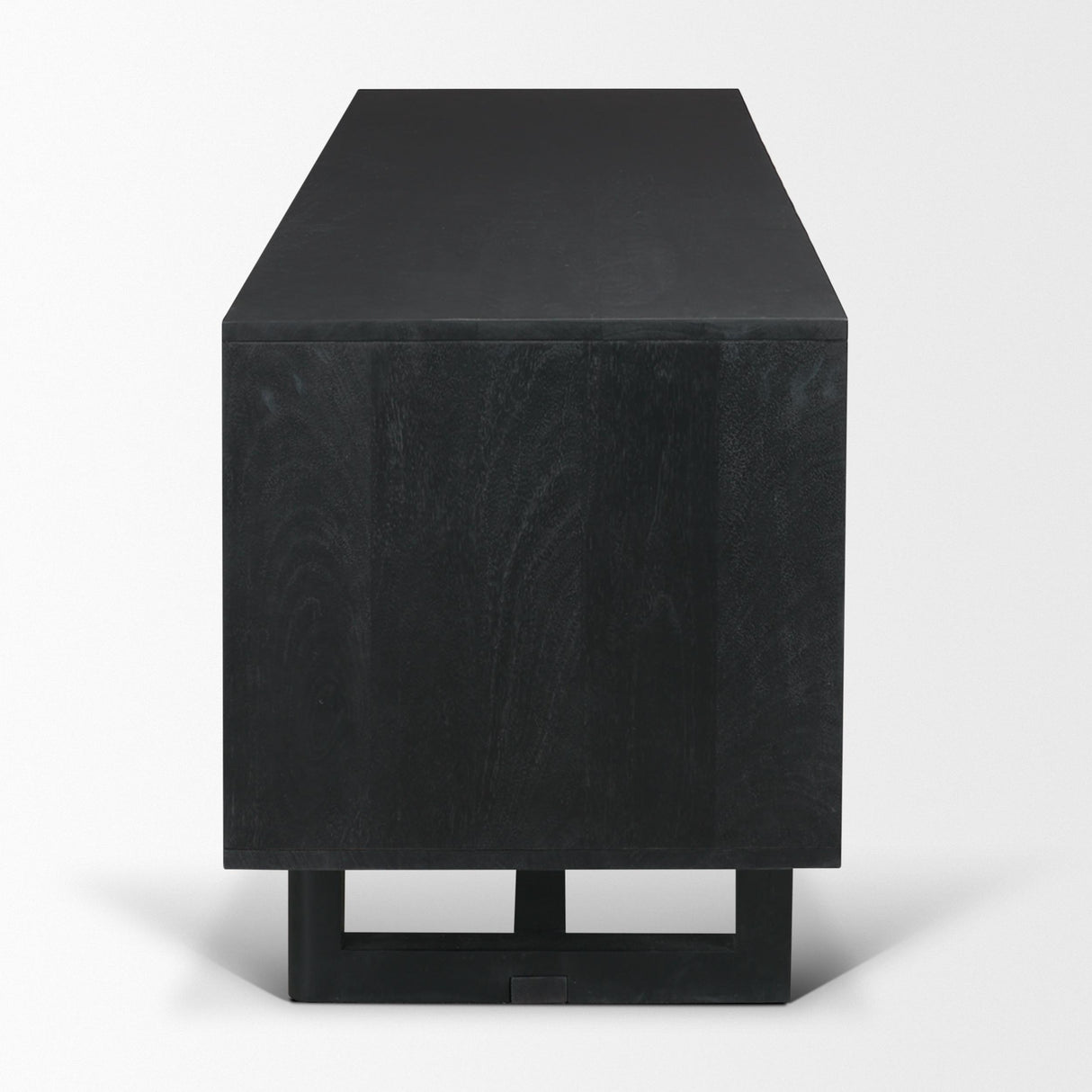 Mercana Grier 65" Black Solid Wood W/ Black Cane Media Console