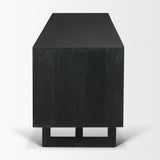 Mercana Grier 65" Black Solid Wood W/ Black Cane Media Console
