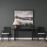 Mercana Grier 65" Black Wood w/ Black Cane Console Table