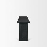 Mercana Grier 65" Black Wood w/ Black Cane Console Table