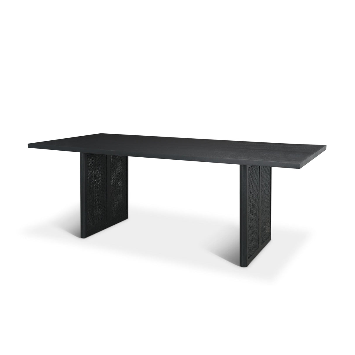 Mercana Grier 84" Black Wood w/ Black Cane Dining Table