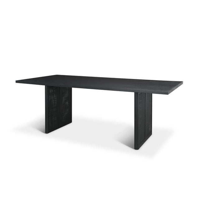 Mercana Grier 84" Black Wood w/ Black Cane Dining Table