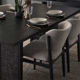 Mercana Grier 84" Black Wood w/ Black Cane Dining Table