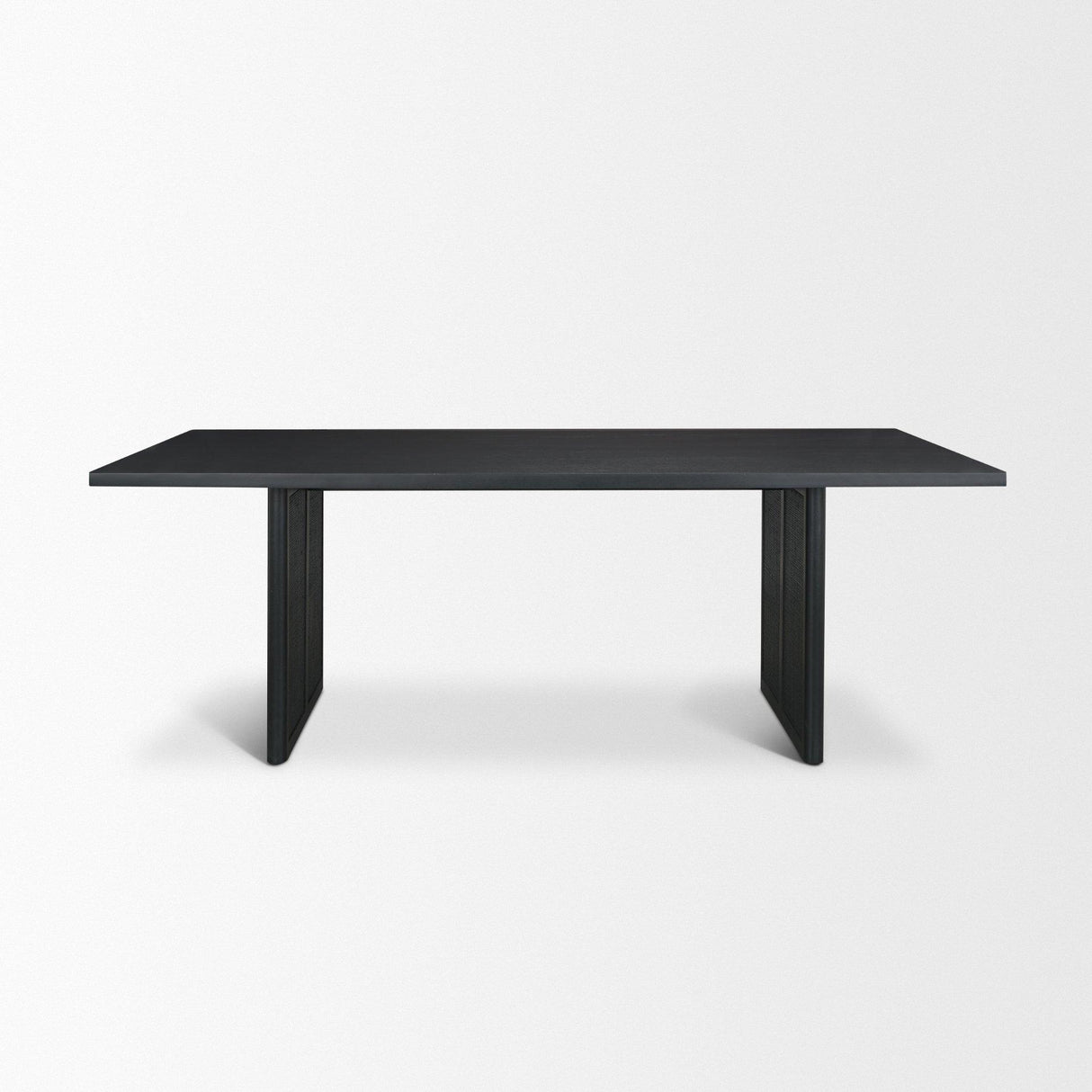 Mercana Grier 84" Black Wood w/ Black Cane Dining Table