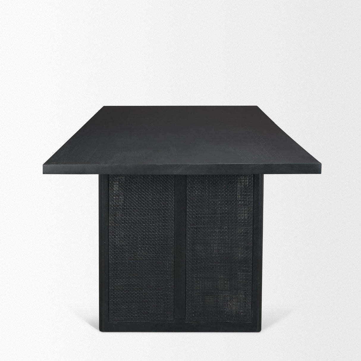 Mercana Grier 84" Black Wood w/ Black Cane Dining Table