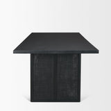 Mercana Grier 84" Black Wood w/ Black Cane Dining Table