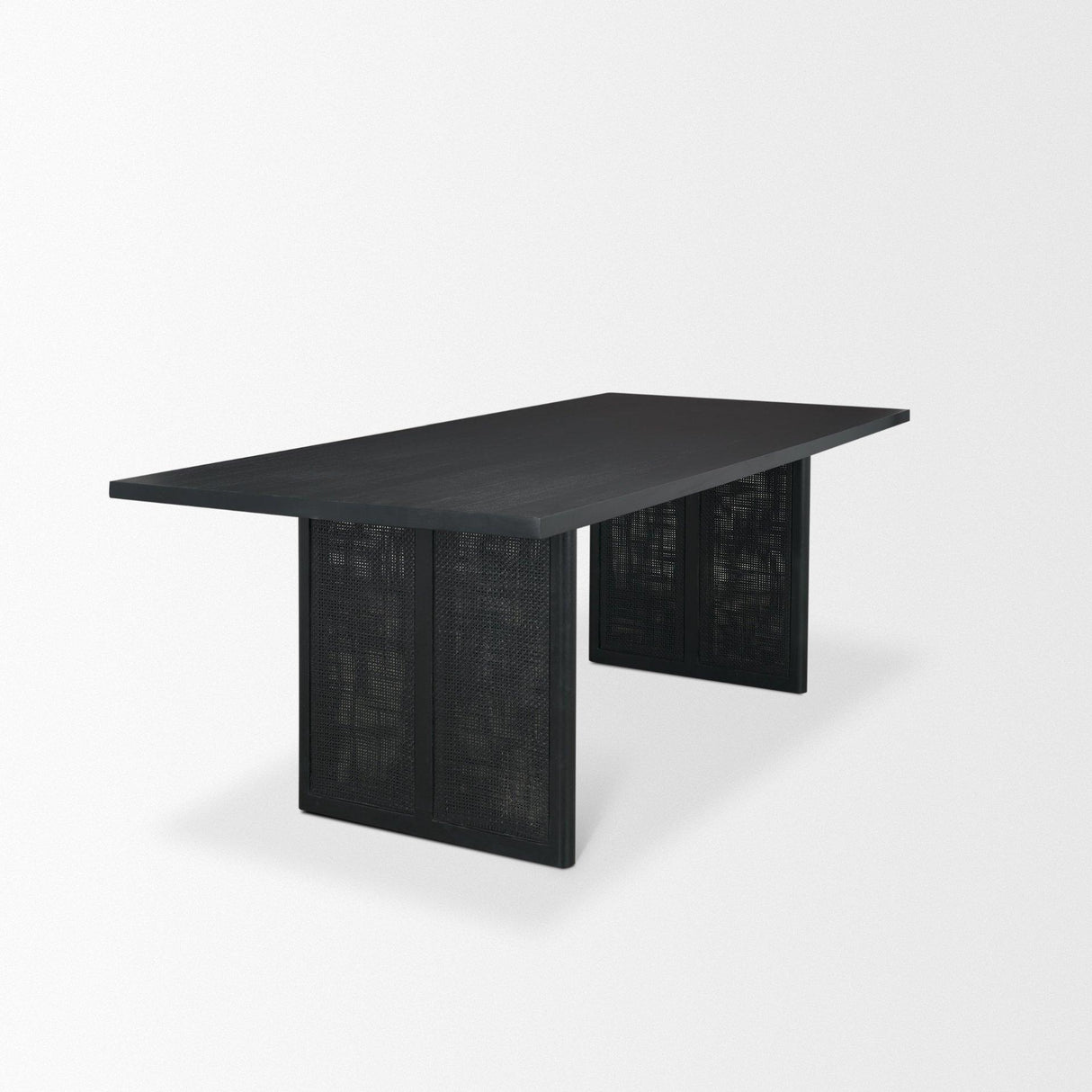Mercana Grier 84" Black Wood w/ Black Cane Dining Table