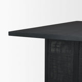 Mercana Grier 84" Black Wood w/ Black Cane Dining Table
