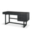 Mercana Grier 60" Black Solid Wood W/ Black Cane Office Desk