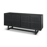 Mercana Grier 72" Black Wood W/ Black Cane Sideboard