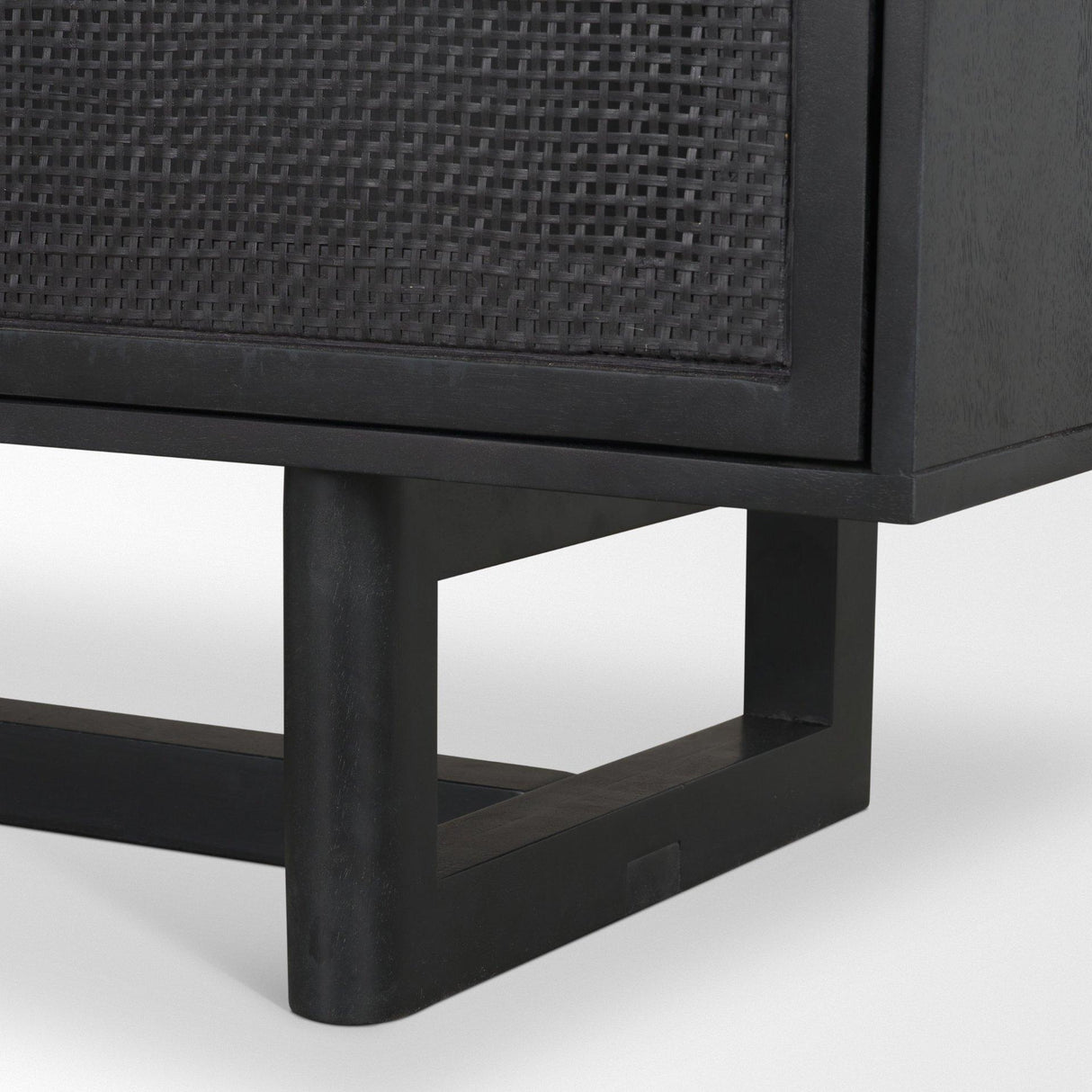 Mercana Grier 72" Black Wood W/ Black Cane Sideboard