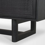 Mercana Grier 72" Black Wood W/ Black Cane Sideboard