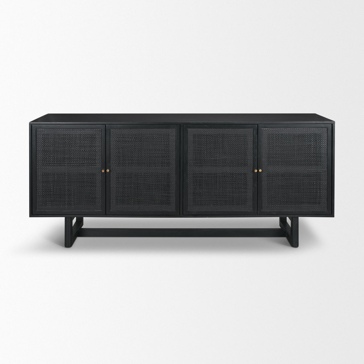 Mercana Grier 72" Black Wood W/ Black Cane Sideboard
