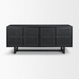 Mercana Grier 72" Black Wood W/ Black Cane Sideboard