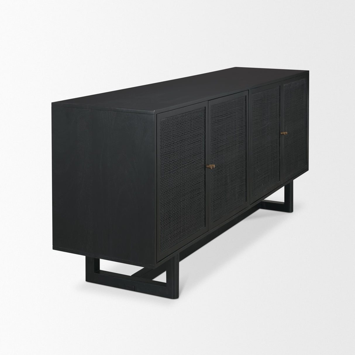 Mercana Grier 72" Black Wood W/ Black Cane Sideboard