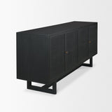 Mercana Grier 72" Black Wood W/ Black Cane Sideboard