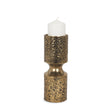 Mercana Akira Small Hammered Gold Metal Pillar Candle Holder