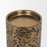 Mercana Akira Small Hammered Gold Metal Pillar Candle Holder