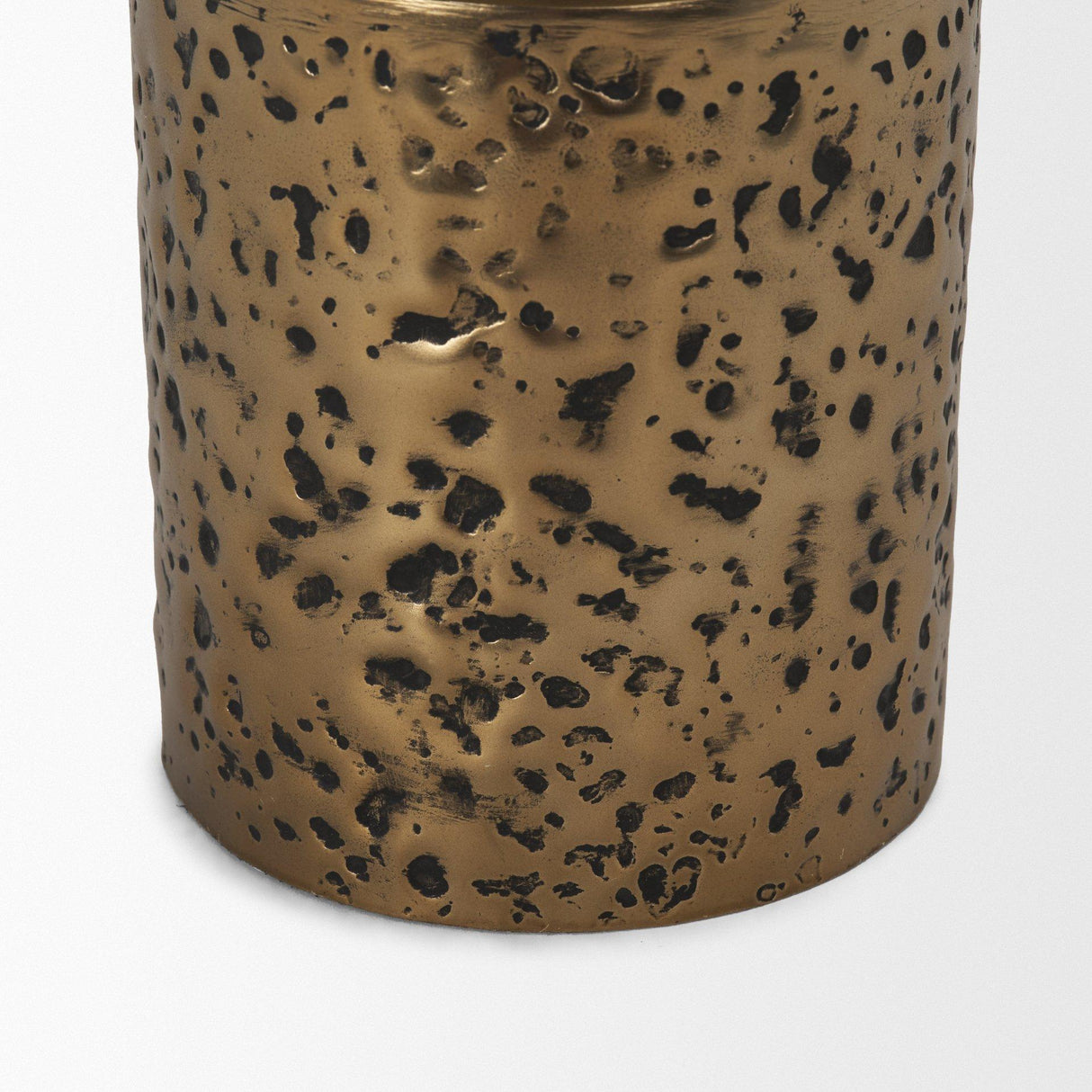 Mercana Akira Small Hammered Gold Metal Pillar Candle Holder