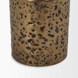 Mercana Akira Small Hammered Gold Metal Pillar Candle Holder