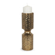 Mercana Akira Large Hammered Gold Metal Pillar Candle Holder