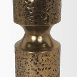Mercana Akira Large Hammered Gold Metal Pillar Candle Holder