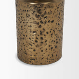 Mercana Akira Large Hammered Gold Metal Pillar Candle Holder