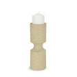 Mercana Akira Small Textured Beige Metal Pillar Candle Holder