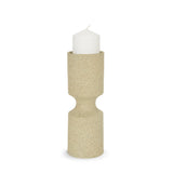 Mercana Akira Small Textured Beige Metal Pillar Candle Holder