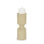 Mercana Akira Small Textured Beige Metal Pillar Candle Holder