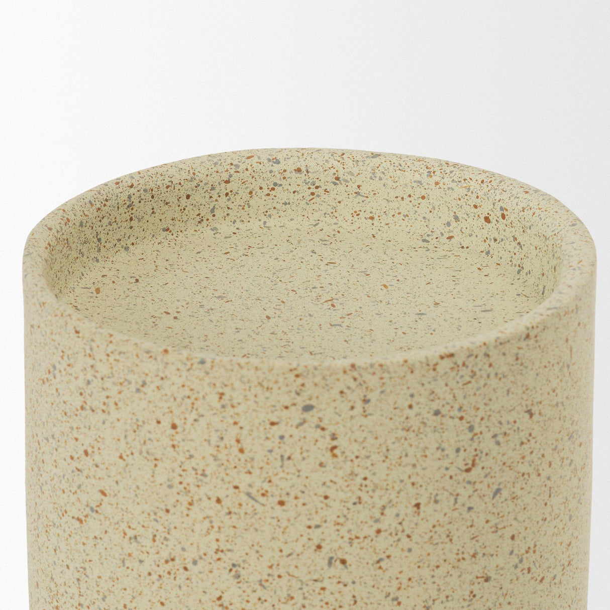Mercana Akira Small Textured Beige Metal Pillar Candle Holder