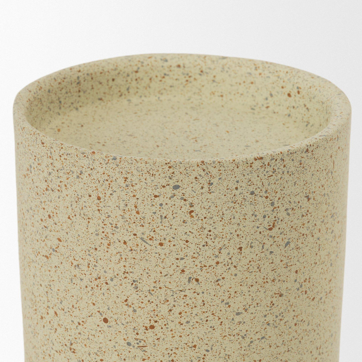 Mercana Akira Small Textured Beige Metal Pillar Candle Holder